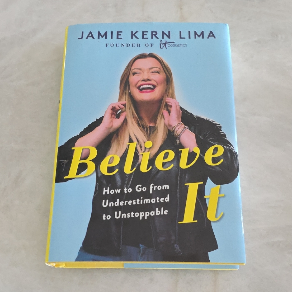 Jamie Kern Lima "Believe It" Hardcover Book - Blue & Yellow NEW